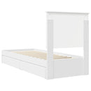 vidaXL Tárolós Ágy fejtámlával fiókkal Fehér 75 x 190 cm Faanyag