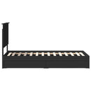 vidaXL Tárolós Ágy fejtámlával fiókkal Fekete 75 x 190 cm Faanyag
