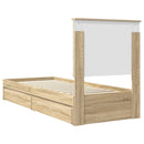 vidaXL Tárolós Ágy fejtámlával Sonoma tölgy 75 x 190 cm Faanyag