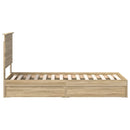 vidaXL Tárolós Ágy fejtámlával Sonoma tölgy 75 x 190 cm Faanyag