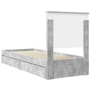 vidaXL Tárolós Ágy fejtámlával Beton Szürke 75 x 190 cm Faanyag
