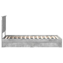 vidaXL Tárolós Ágy fejtámlával Beton Szürke 75 x 190 cm Faanyag