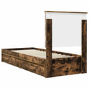 vidaXL Tárolós Ágy fejtámlával Füstölt tölgy 75 x 190 cm Faanyag