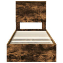 vidaXL Tárolós Ágy fejtámlával Füstölt tölgy 75 x 190 cm Faanyag