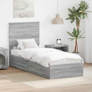 vidaXL Tárolós Ágy fejtámlával Szürke Sonoma 75 x 190 cm Faanyag