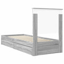 vidaXL Tárolós Ágy fejtámlával Szürke Sonoma 75 x 190 cm Faanyag