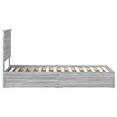 vidaXL Tárolós Ágy fejtámlával Szürke Sonoma 75 x 190 cm Faanyag