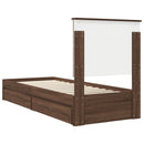 vidaXL Tárolós Ágy fejtámlával fiókkal Barna Tölgy 75 x 190 cm Faanyag