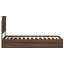vidaXL Tárolós Ágy fejtámlával fiókkal Barna Tölgy 75 x 190 cm Faanyag