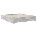 vidaXL Ágykeret fejtámlával fiókkal Beton Szürke 200 x 200 cm Faanyag