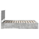 vidaXL Ágykeret fejtámlával fiókkal Beton Szürke 135 x 190 cm Faanyag