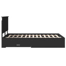 vidaXL Ágykeret fejtámlával fiókkal Fekete 120 x 190 cm Faanyag