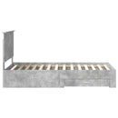 vidaXL Ágykeret fejtámlával fiókkal Beton Szürke 100 x 200 cm Faanyag