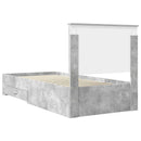 vidaXL Ágykeret fejtámlával fiókkal Beton Szürke 90 x 200 cm Faanyag