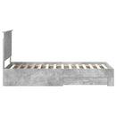 vidaXL Ágykeret fejtámlával fiókkal Beton Szürke 90 x 200 cm Faanyag