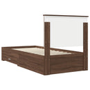 vidaXL Ágykeret fejtámlával Barna tölgy és ezüst 90 x 190 cm Faanyag