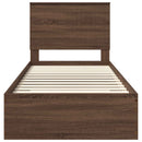 vidaXL Ágykeret fejtámlával Barna tölgy és ezüst 90 x 190 cm Faanyag
