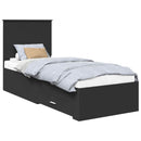 vidaXL Ágykeret fejtámlával Fekete és Ezüst 70 x 190 cm Faanyag