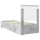 vidaXL Ágykeret fejtámlával Beton szürke és ezüst 70 x 190 cm Faanyag