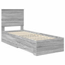 vidaXL Ágykeret fejtámlával Szürke Sonoma és ezüst 70 x 190 cm Faanyag