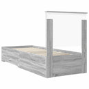 vidaXL Ágykeret fejtámlával Szürke Sonoma és ezüst 70 x 190 cm Faanyag