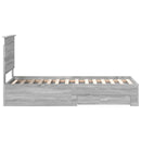 vidaXL Ágykeret fejtámlával Szürke Sonoma és ezüst 70 x 190 cm Faanyag