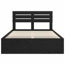 vidaXL Ágykeret fejtámlával Fekete 150 x 200 cm Tömör fenyőfa
