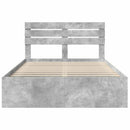 vidaXL Ágykeret fejtámlával Beton Szürke 150 x 200 cm Tömör fenyőfa