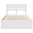 vidaXL Ágykeret fejtámlával Fehér 120 x 200 cm Tömör fenyőfa