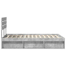 vidaXL Ágykeret fejtámlával Beton 120 x 200 cm Tömör fenyőfa