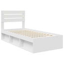 vidaXL Ágykeret fejtámlával Fehér 100 x 200 cm Tömör fenyőfa