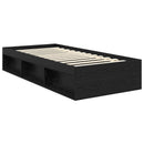 vidaXL Ágykeret fejtámlával Fekete 100 x 200 cm Tömör fenyőfa