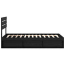vidaXL Ágykeret fejtámlával Fekete 100 x 200 cm Tömör fenyőfa