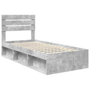 vidaXL Ágykeret fejtámlával Beton Szürke 90 x 190 cm Tömör fenyőfa