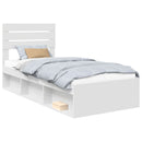 vidaXL Ágykeret fejtámlával Fehér 75 x 190 cm Tömör fenyőfa