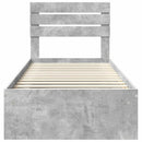 vidaXL Ágykeret fejtámlával Beton Szürke 75 x 190 cm Tömör fenyőfa