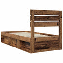 vidaXL Ágykeret fejtámlával Öreg fa 75 x 190 cm Tömör fenyőfa