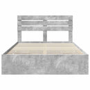 vidaXL Ágykeret fiókkal tárolóval Beton Szürke 160 x 200 cm Mérnöki Fa