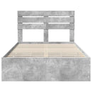 vidaXL Ágykeret fiókkal tárolóval Beton Szürke 135 x 190 cm Mérnöki Fa