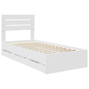 vidaXL Ágykeret fiókkal fejtámlával Fehér 75 x 190 cm Mérnöki Fa