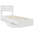 vidaXL Ágykeret fiókkal fejtámlával Fehér 75 x 190 cm Mérnöki Fa
