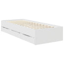 vidaXL Ágykeret fiókkal fejtámlával Fehér 75 x 190 cm Mérnöki Fa