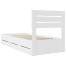 vidaXL Ágykeret fiókkal fejtámlával Fehér 75 x 190 cm Mérnöki Fa