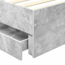 vidaXL Ágykeret fiókkal tárolóval Beton Szürke 75 x 190 cm Mérnöki Fa