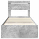 vidaXL Ágykeret fiókkal tárolóval Beton Szürke 75 x 190 cm Mérnöki Fa