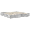 vidaXL Tárolós Ágy fiókkal Beton Szürke 200 x 200 cm Szerelt Fa