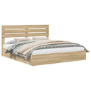 vidaXL Tárolós Ágy fejtámlával Sonoma tölgy 180 x 200 cm Faanyag