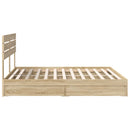 vidaXL Tárolós Ágy fejtámlával Sonoma tölgy 180 x 200 cm Faanyag