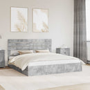 vidaXL Tárolós Ágy fiókkal Beton Szürke 180 x 200 cm Szerelt Fa