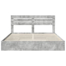vidaXL Tárolós Ágy fejtámlával Beton Szürke 180 x 200 cm Faanyag